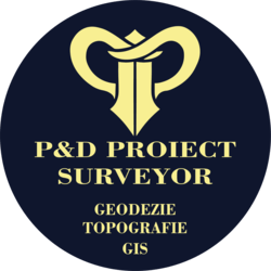 Siglă P&D Proiect Surveyor, Geodezie, Topografie, GIS.